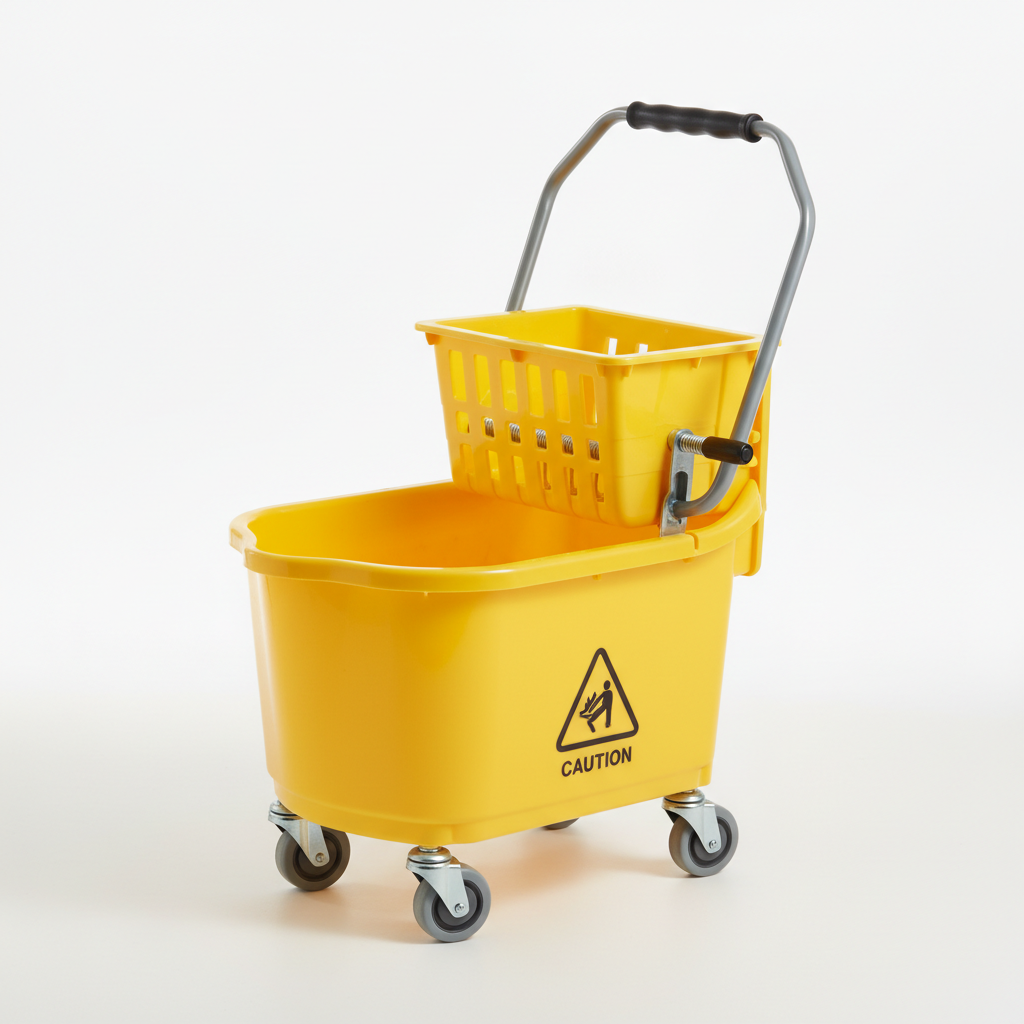 Commercial Mop Bucket with Wringer on Wheels