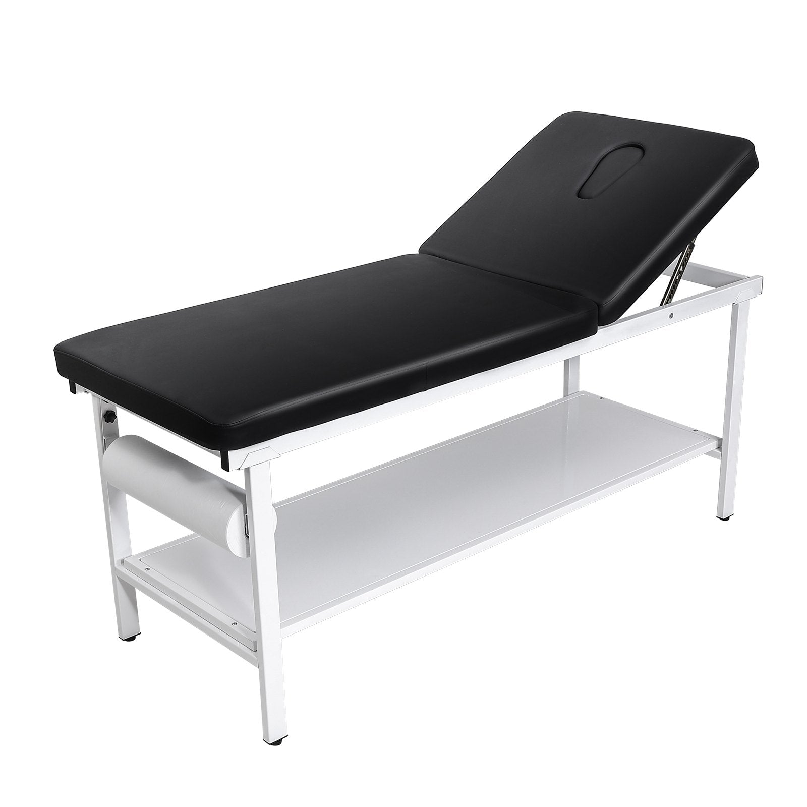 Medical Exam Table, 500LBS Loading Medical Examination Bed With 0°–40° Adjustable Backrest, Physical Therapy Exam Table With Storage Shelf & Paper Roll Dispenser For Hospital Clinic Rehab Center