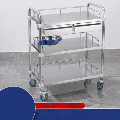 Stainless Steel Janitorial Supply Cart – 3-Tier Mobile Trolley