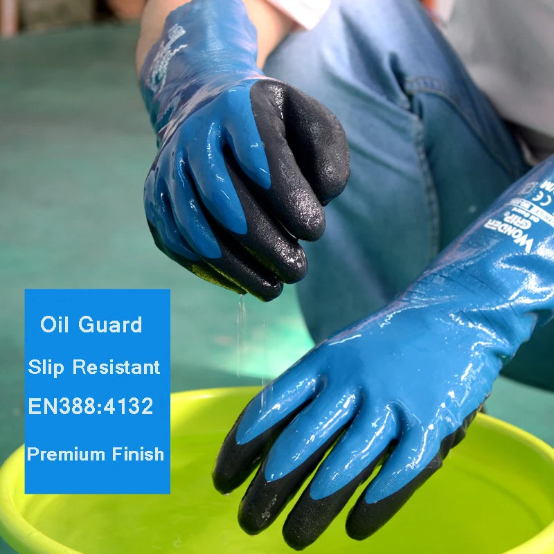 Heavy-Duty Nitrile Work Gloves