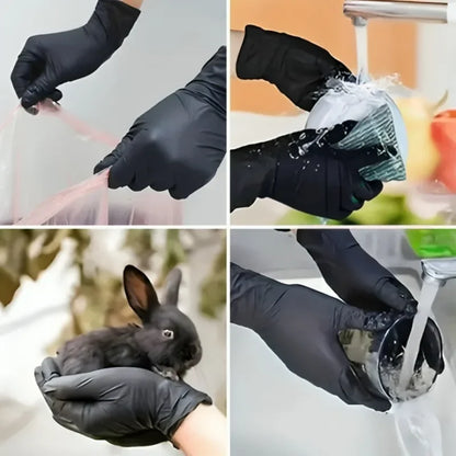 50-Pack Black Nitrile Gloves