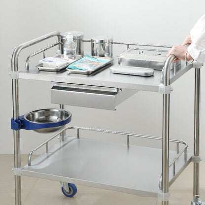 Stainless Steel Janitorial Supply Cart – 3-Tier Mobile Trolley