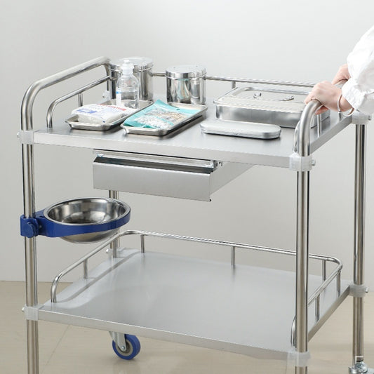 Stainless Steel Janitorial Supply Cart – 3-Tier Mobile Trolley