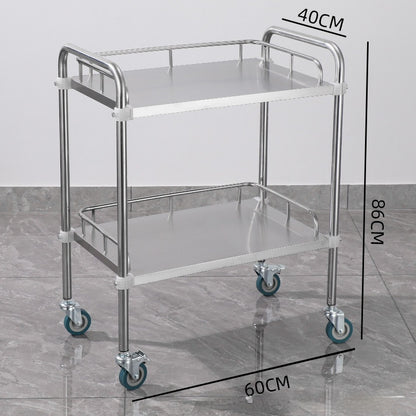 Stainless Steel Janitorial Supply Cart – 3-Tier Mobile Trolley