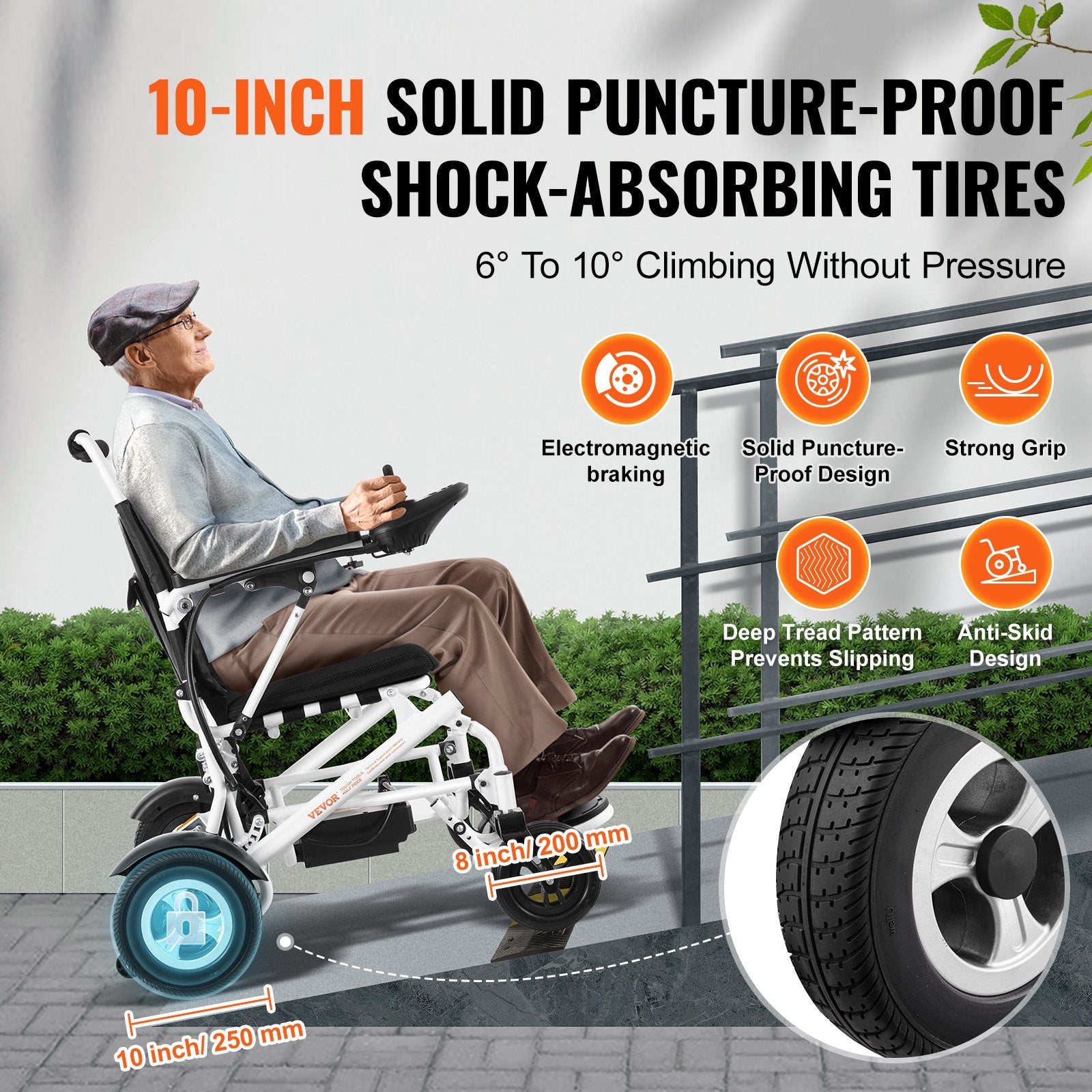 Electric Wheelchair For Adults Seniors, 300 Lbs Weight Capacity, 20 In Width Lightweight Foldable Motorized Power Wheelchairs, Long Range All Terrain Aluminum Alloy Chair