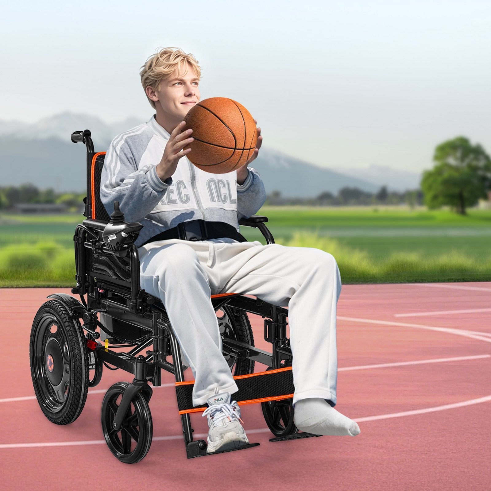 Electric Wheelchair 265lbs Capacity Foldable Lightweight 13 Mile